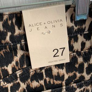 Alice + Olivia High Rise Leopard Jeans